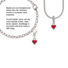 Mini 2-D Red Heart Rope Charm Bead Dangle