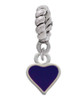 Mini Two Sided Purple Heart Rope Charm Bead Dangle