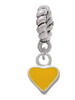 Mini Two Sided Yellow Heart Rope Charm Bead Dangle
