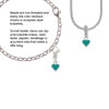 Mini Two Sided Teal Heart Rope Charm Bead Dangle