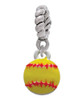 Mini Softball optic yellow Rope Charm Bead Dangle