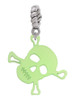Acrylic Small Lime Green Skull Rope Charm Bead Dangle