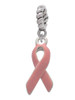 Pink Ribbon Rope Charm Bead Dangle
