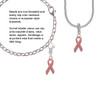 Pink Ribbon Rope Charm Bead Dangle