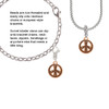 Beaded Rose Gold Tone Peace Sign Rope Charm Bead Dangle