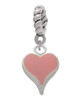 Small Long Pink Heart Rope Charm Bead Dangle
