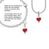 Small Long Red Heart Rope Charm Bead Dangle