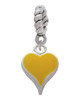 Small Long Yellow Heart Rope Charm Bead Dangle
