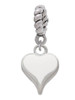 Small Long White Heart Rope Charm Bead Dangle