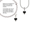Small Long Black Heart Rope Charm Bead Dangle