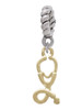 Gold Tone Stethoscope Rope Charm Bead Dangle