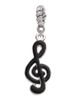 Black Clef Rope Charm Bead Dangle
