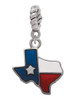 Texas - Lone Star Glass Rope Charm Bead Dangle