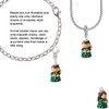 Resin Green Angel Holding Candy Cane Rope Charm Bead Dangle