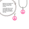 Acrylic Small Hot Pink Peace Sign Rope Charm Bead Dangle