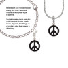 Acrylic Small Black Peace Sign Rope Charm Bead Dangle