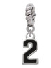 Black Number - 2 Rope Charm Bead Dangle