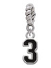 Black Number - 3 Rope Charm Bead Dangle
