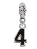 Black Number - 4 Rope Charm Bead Dangle