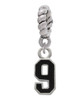 Black Number - 9 Rope Charm Bead Dangle