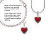 Red Enamel Heart with Beaded Border Rope Charm Bead Dangle