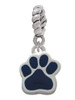 Small Navy Blue Paw Rope Charm Bead Dangle