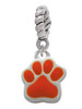 Small Orange Paw Rope Charm Bead Dangle