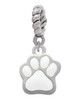 Small White Paw Rope Charm Bead Dangle
