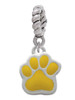 Small Yellow Paw Rope Charm Bead Dangle