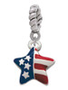 Mini USA Patriotic Star Rope Charm Bead Dangle