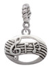 Oval with Music Notes Rope Charm Bead Dangle
