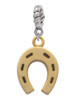 Gold Tone Horseshoe Rope Charm Bead Dangle