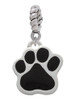 Large Black Paw Rope Charm Bead Dangle