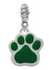 Large Green Paw Rope Charm Bead Dangle