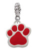 Large Red Paw Rope Charm Bead Dangle