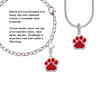 Large Red Paw Rope Charm Bead Dangle