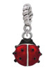 Mini Red Translucent Ladybug Rope Charm Bead Dangle