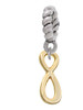 Small Elegant Gold Tone Infinity Sign Rope Charm Bead Dangle