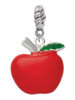 Large Red Apple Rope Charm Bead Dangle