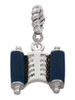 Blue Torah Scroll Rope Charm Bead Dangle