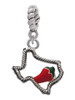 Texas Outline with Jalapeno Rope Charm Bead Dangle