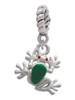 Mini Green Tree Frog Rope Charm Bead Dangle