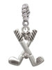 Golf Clubs with Golf Ball Rope Charm Bead Dangle