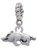 Antiqued Razorback Rope Charm Bead Dangle