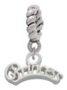 Script ''Princess'' Rope Charm Bead Dangle