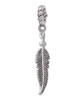 Small 3-D Feather Rope Charm Bead Dangle