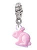 Mini Pink Bunny Rope Charm Bead Dangle