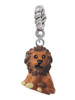 Resin Tan Lion Rope Charm Bead Dangle