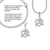 Heart Outline with Pink Ribbon Looping Through Rope Charm Bead Dangle