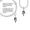Red Rose Flower Rope Charm Bead Dangle